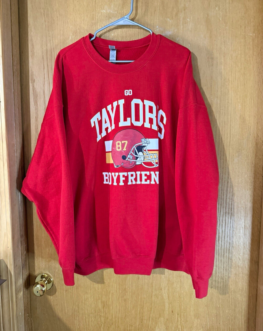 Gildan Heavy Blend Red Crewneck Graphic Pullover Sweatshirt Kelce 87 2XL